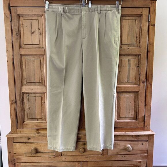 Men's Duluth Trading Company Size 44 X‎ 32 Pants Tan Khaki Pockets Straight Leg - Picture 1 of 9